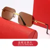 Fashion carti top sunglasses 2023 new frameless for men and women trend metal Fried Dough Twists leg optical glasses with original box