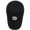 Ball Caps Kore versiyonu Tide Fashion Beyzbol Kapağı Kadınlar İçin Erkekler Küçük Daisy Rhinestone Hat Pamuk Yumuşak Top Sıradan Snapback Hats