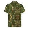 Heren Casual Shirts Goud Bladeren Bos Losse Shirt Man Vakantie Groen Elegant Hawaii Custom Korte Mouwen Cool Oversized Blouses