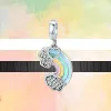 925 silver beads charms fit pandora charm 925 Bracelet Colorful Shiny Rainbow Pinwheel Positioning Buckle Classic charms set Pendant DIY Fine Beads Jewelry