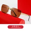 Fashion carti top sunglasses New generous frame fashion men's metal twist legs frameless Sunglasses Women's glasses with original box