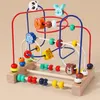 Pussel Baby Montessori Tidigt lärande Pedagogiska matematikleksaker Träcirklar Pärla Tråd Labyrint Abacus Pussel För Barn Pojke Flicka Present 230705
