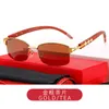 Fashion carti top sunglasses 2023 new metal diamond men's half-frame business women's wooden leg glasses with original box