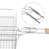 BBQ Grills Stainless Steel Outdoor Barbecue Mesh Clip Net Basket Tray Tools 230706