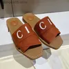 Mode Dam Sandaler Paris Broderade Bländande Designer Tofflor Dam Flip Flops Loafers Svart Vit Blå Rosa Brun Grön Slides Skor T230706