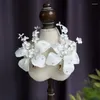 Haarspangen, einfache weiße Blumenklammer, Brautkamm, handgefertigt, Hochzeitsaccessoires, Damen-Kopfschmuck, Haarspange, Seite für Brautjungfer