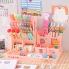 Pencil Cases MINKYS Multifunctional Detachable Combined Pen Holder Desktop Organizer Large Capacity Box 2PCS Free Stickers Stationery 230705