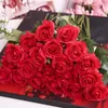 Fleurs décoratives vraie touche Roses longue branche de soie artificielle fête des enseignants décoration rose des mères faux pour mariage à la maison