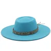 Sombreros Fedora para mujer, ala ancha de 9,5 cm, gorras de Jazz de fieltro para hombre, sombrero de boda para Iglesia de Panamá, sombrero para mujer