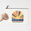 Alışveriş Çantaları Vintage Sunshine Canvas Tag Karikatür Tatil Seyahat Yeniden Kullanılabilir Tote Çevre Dostu Ürünler Günlük