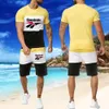 Fatos de Treino Masculino Ternos de Moda Masculina Fatos de Treino Listrados de Verão Lazer Estampado Legal Moda de Corrida Moda Esportiva Conjuntos Esportivos para Homem 230706