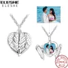 Hangertjes kettingen ELESHE 925 sterling zilver Engelenvleugels ketting Lange ketting voor dames Gepersonaliseerde aanpassing Foto Hartvormige sieraden Z230707