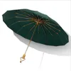 Umbrellas 12K Three-folding Umbrella Rain Women Sunny/Rainy Windproof UV Umbrella For Male Female Summer Parasol R230705