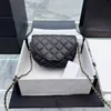 classic flap quilted caviar half moon Clutch Bag 23P saddle shoulder bag strap luxurys Purses Women mens handbag Designer Cross Body leather chain pochette Tote bags