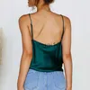 DIY Tanks Camis UPTOAILEI Femmes Long Soie-Comme Satin Top Camis Réservoirs Camisoles Chemises À Bretelles Sexy Vert Blanc Vintage Tops Femme Vêtements Dames J230706