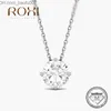 펜던트 목걸이 Roxi Moissanite 다이아몬드 6.5mm 1ct 여성 목걸이 펜던트 925 여성 목걸이 파티 신부 절묘한 보석 Z230707