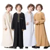 Etniska kläder Abaya Dubai Pojkar Broderi Patchwork Jilbab Khimar Turkiet Ramadan Arabiska Muslimska Kläder Kaftan Marockansk Islamisk långrock