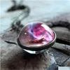 Pendant Necklaces New Neba Galaxy Double Sided Rotatable For Wome Men Universe Planet Glass Art Picture Handmade Statement Jewelry I Dhgny