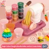 Klei Deeg Modellering DIY Kleur Kid Pretend Play Keuken Speelgoed Set Kookgerei Onderwijs Koken Voedsel Ijs Noedels Kleurrijk Voor meisje cadeau 230705