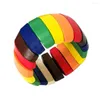 Strand Trend Wood Block Round Cuff Bracelets Bangles Para Mulheres Statement Contas de Madeira Elástica Pulseira Boho Jóias Acessórios