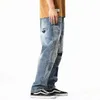 Gros n-style vintage jeans déchirés garçons baggy pantalons décontractés droits tendance marque patch neuf points Big Daddy Pants