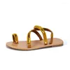 Sandals 2023 Sequin Summer Women Fashion Casual Beach Outdoor Flip Flop Clip Toe Ladies Flat Shoes Big Size 36-43