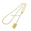 Collane con ciondolo Gioielli hip-hop Crystal Diamond Strass Gold Filled Jesus Pieces Pendenti Statement Catena di perline per uomo Fash Dhgyq