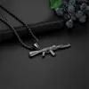 Hanger Kettingen BONISKISS Charm Pistool Vormige Punk Leger Stijl Collier Voor Mannen Corrente Masculina Sieraden Met 22"