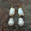 Kolczyki zwisają YYGEM biały Biwa zarodkowany Flameball barokowy perłowy złoty kolorowy platerowany haczyk śliczny dla kobiet