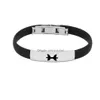 Bangle Twee Zodiac Black Sile Stainless Steel Constellations Horoscope Design Wrap Bracelets For Women And Men Couple Jewelry Drop De Dh4Ag