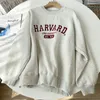 Kadın Hoodies Sweatshirts Ağır Endüstri Alfabesi İşlemeli Peluş Peluş Peluş Sıradan Kazak Kadın İlkbahar ve Sonbahar Kalın Sıcak Gevşek Kolej Tarzı 230706