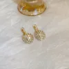 Baumeln Ohrringe Glänzenden Strass Halb Runde Ball Anhänger Koreanische Mode Schmuck Luxus Zubehör Für Hochzeit Party Frauen Anillos