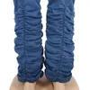 Grote maten damesbroek Denim plus size pak tweedelige damesjas met lange mouwen elastische gestapelde jeans herfst- en winterkleding 230705