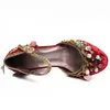 Elbise ayakkabıları Phoentin Velvet ayak bileği kayış Çin düğün ayakkabıları kadın kristal toka inci çiçek dekorasyonu Mary Jane Ayakkabı Ft267 230705