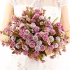 Decorative Flowers 30cm Artificial Hydrangea Clove Bouquet Silk Fake Wedding Party Home Decoration Flower Wreath DIY Decor