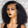 Peluca de pelo Bob rizado corto cabello humano 13x4 Hd peluca Frontal de encaje para mujeres negras peluca de pelo Frontal de encaje brasileño peluca Frontal de onda profunda