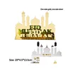 Other Event Party Supplies 1Set Eid Mubarak Balloons Gold Sier Helium Confetti Ballon For Muslim Air Ball Ramadan Festival Decorat Dhupm