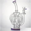 Rökrör Super Vortex Glas Bong Dab Rig Hookahs Tornado Cyclone Recycler Riggar 12 Recyclers Tube Vattenrör 14Mm Joint Bongs Wi Dhafh