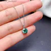 Colares com pingente Nova loja vende pingentes de mulita verde azul 1CT 6.5MM VVS laboratório com certificado colar de noivado genuíno prata esterlina 925 Z230707