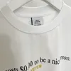 Slogan Brief Verguld Logo Casual T-shirts Mannen en Vrouwen Loszittende Designer Tees