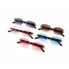New Square Glasses, Frameless, Trimmed Sunglasses, Women's Fashion Glasses, Gradient Sunscreen Sunglasses