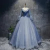Casual Dresses Woemn Evening Dress Stage Solo Wedding Party Long Temperament Elegant Flared Sleeves Peng Skirt Activity Performance