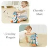 ElectricRC Animals 618 Months Baby Crawl Toy Elektrische kruipende pinguïn met lichte muziek Cartoon Animals Interactief ontwikkelingsspeelgoed voor peuters 230705