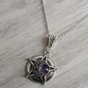 Collares pendientes Collar de estrella de cinco puntas gótica Cristal de luna Joyas de brujas Gemas paganas Vicat Guardian