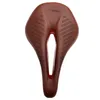 Bike Saddles Taozik Vintage Imitation Brown Leather Fiberglass 165 mm Handmade BG Hollow Bicycle Seat Saddle with Steel Rail 230706