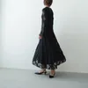 캐주얼 드레스 f 여자 2023 여름 반도 반복적 인 복고풍 프랑스 슬림 한 긴 오 목 레이스 업 vestidos de mujer 3d 꽃 인쇄 섹시 로브