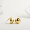 Oreille manchette Vintage plaqué or demi-cercle boule boucles d'oreilles pour les femmes simple rayure creux métal épais oreille goujons mode fête bijoux 230706