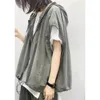 Femmes Vestes Gilet Veste Ample Coton Rétro Taille Vêtements Couleur Femmes Grande Fermeture Éclair Pour Haut À Capuche Femme Mince Été Solide Lin Poche