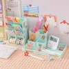 Pencil Cases MINKYS Multifunctional Detachable Combined Pen Holder Desktop Organizer Large Capacity Box 2PCS Free Stickers Stationery 230705