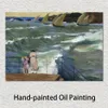 Landschap schilderij The Waves at San Sebastian Joaquin Sorolla Y Bastida Canvas Art reproductie handgemaakte hoge kwaliteit wanddecoratie